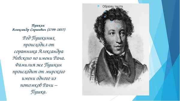 Значение фамилии Пушкин